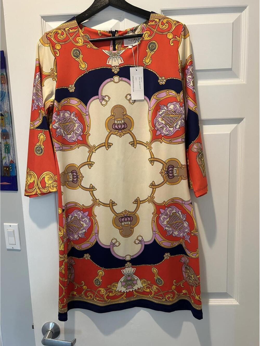 Julie Brown Women's Midi Dress with Ornate Baroque Print